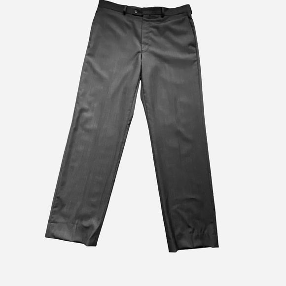 Calvin Klein Mens Dark Grey Flat Front 34X31 Lightweight Office Work Dress Pant - Picture 1 of 11